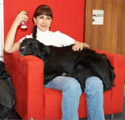 Barney chilled out before his big moment in front of the cameras for the BBC World Service Cooking for Dogs lilve segment